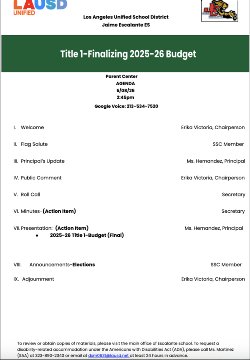 May Eng Agenda